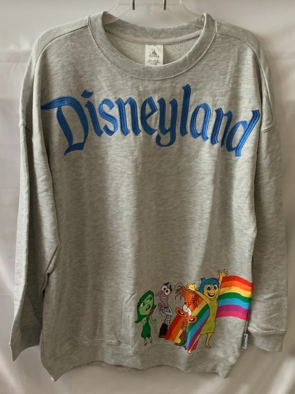 DISNEYLAND RESORT X PIXAR Inside Out Crew Neck Sweater in Heather Grey Sz LARGE